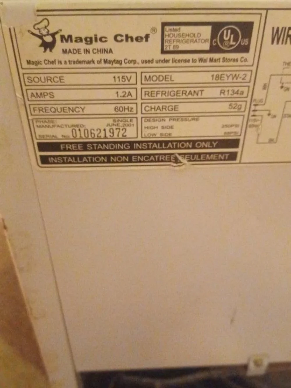 Local pick up ONLY** Tempe, AZ -White Mini Refrigerator By Magic Chef